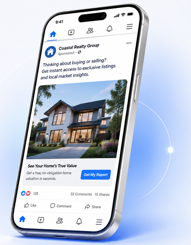 Mobile Facebook real estate ad example